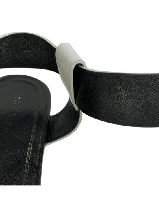 Celine Sandals 38.5 White Black Wedge Sole Leather main image 1